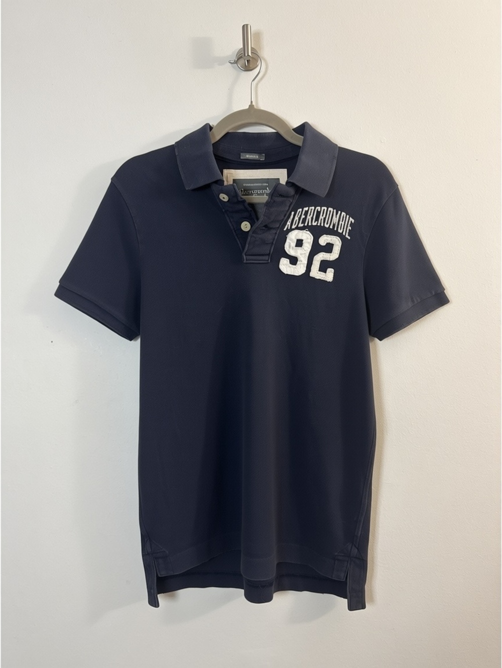 Vintage Y2K Abercrombie & Fitch Men’s Small Muscle Fit Navy 92 Polo Shirt